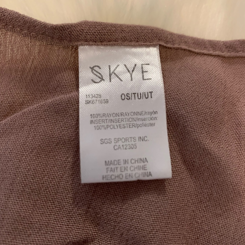 SYKE Joy KIMONO Mauve Swim Cover-up One Size Tassel Tie - Picture 2 of 15